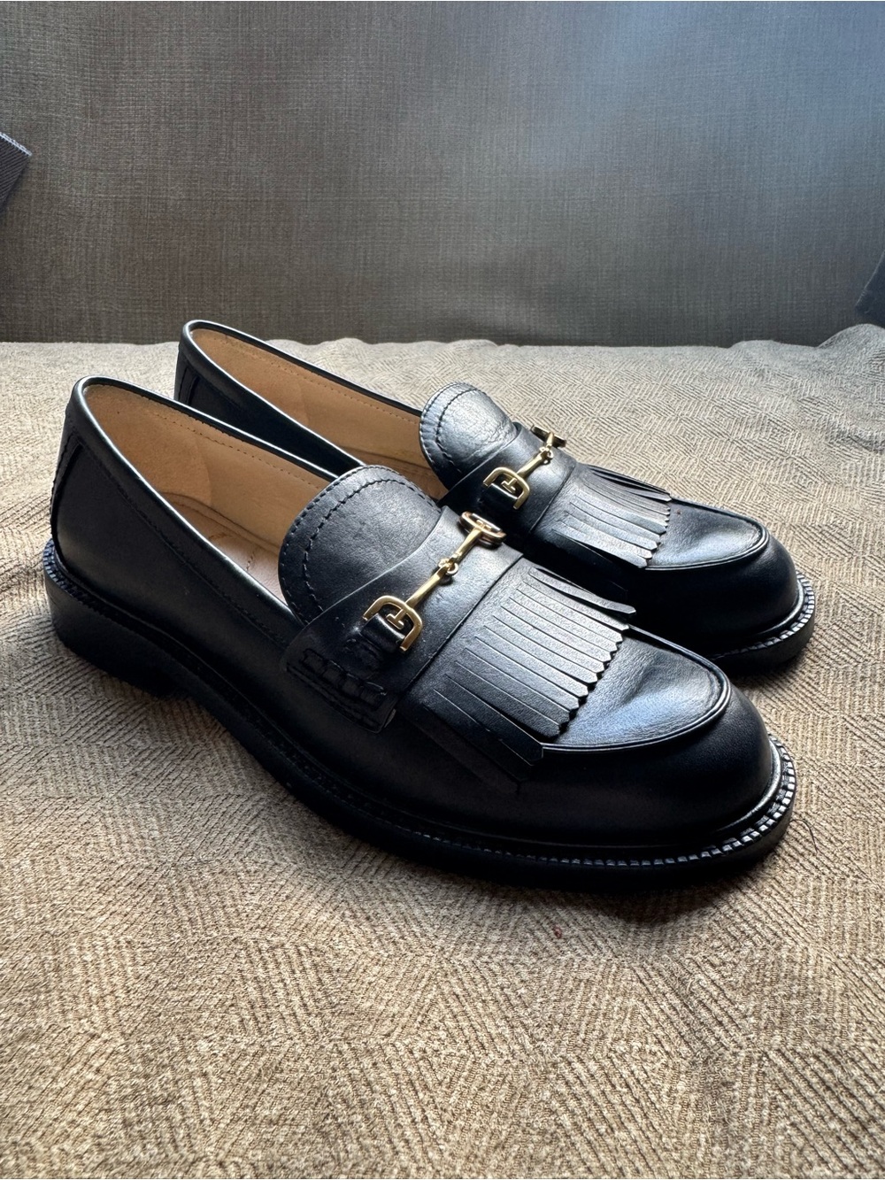 Classic Black Leather Loafers - Sam Edelman Size 6 Academia preppy old money